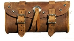 Large Brown Tool Bag with Studs and Concho