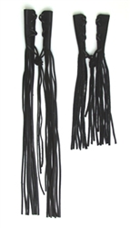 Short Plain black leather fringe Lever Covers